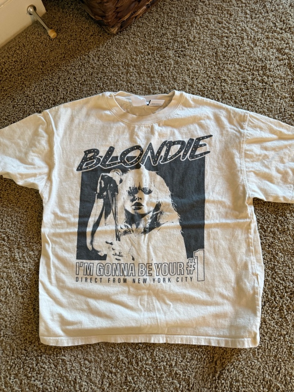 Zara White Blondie Graphic Long Sleeve Tee